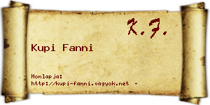 Kupi Fanni névjegykártya