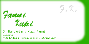 fanni kupi business card